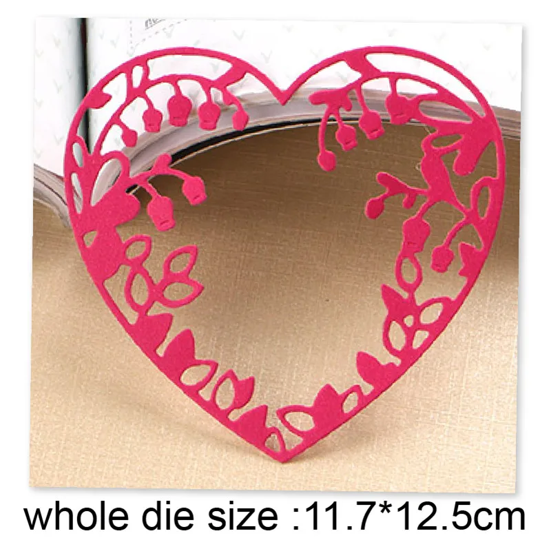 

New Metal Cutting Dies Cut Mold Leafy Branch Heart Border Decoration Scrapbook Paper Craft Knife Mould Blade Punch Stencils dies