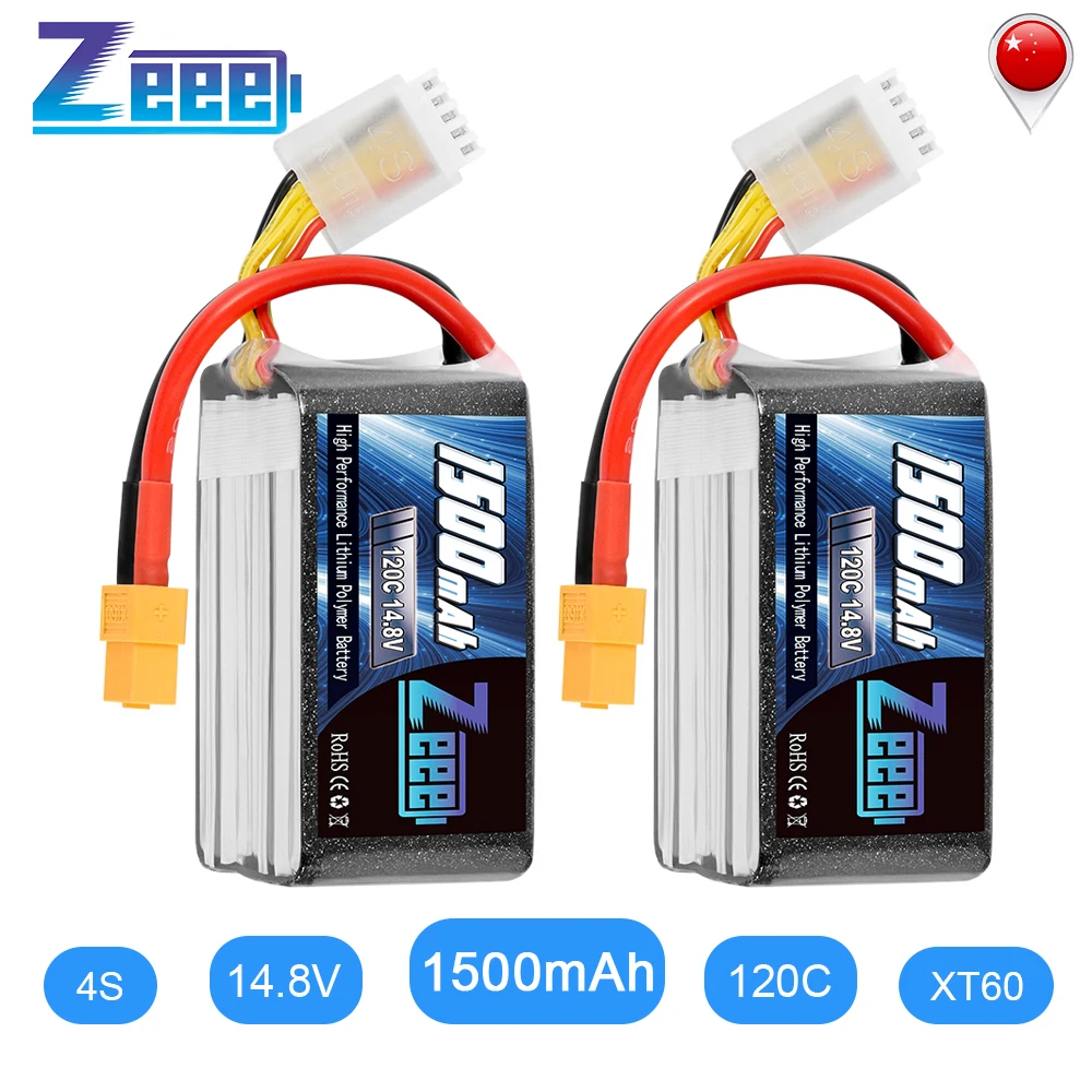 Аккумулятор Zeee Lipo 14 8 в 120C 1500 мАч 2 блока|Детали и аксессуары| |