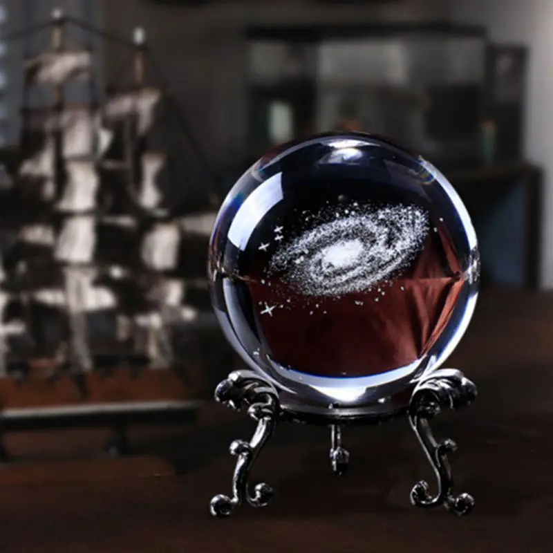 60mm Laser Engraved Solar Crystal Ball 3D Miniature Planets Model Sphere Glass Globe Ornament Home Decor Gift For Astrophile | Дом и сад
