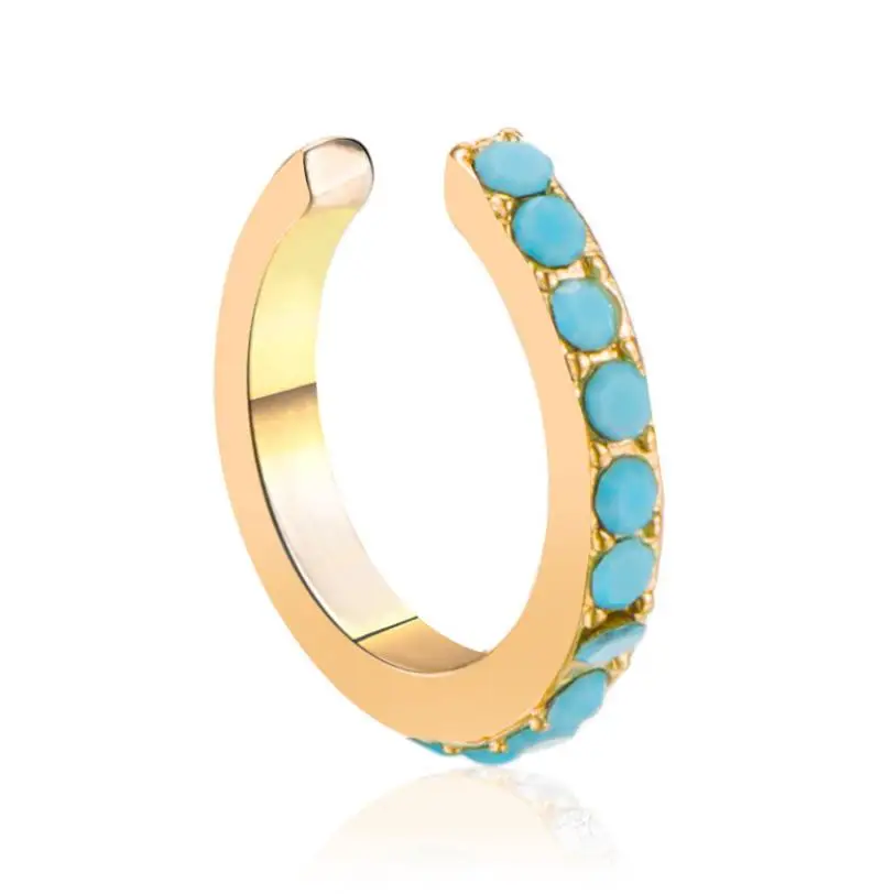 Тонкая серьга клип с украшением в виде кристаллов Кафф серьги для женщин не