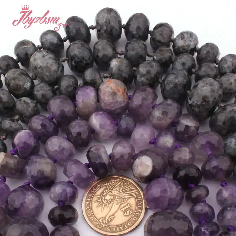 Бусины Рондель граненые 5x8-12x16 мм аметист лабрадорит бусины из натурального камня