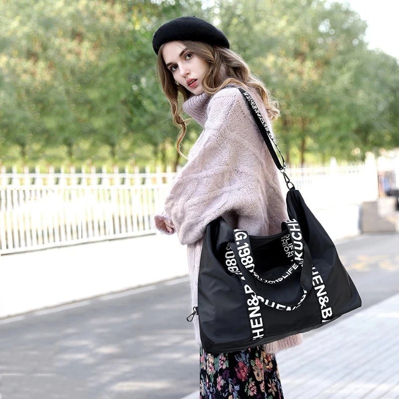 

Summer Ladies Shoulder Bag Fashion Travel Storage Bag High-End Nylon Bag Large Capacity Handbag Casual Pattern Letter Bag