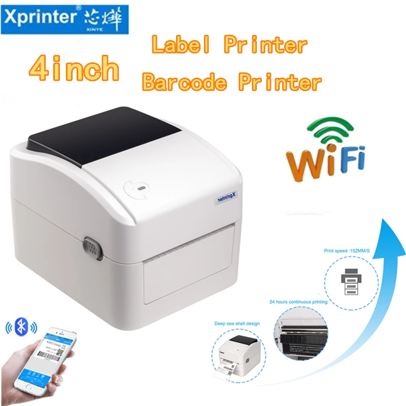 

Термопринтер Xprinter 420B, высокоскоростной, 152 мм/секция, bluetooth, USB, pos, штрих-код, наклейка, принтер 4x6, Транспортировочная этикетка для мобильного ...