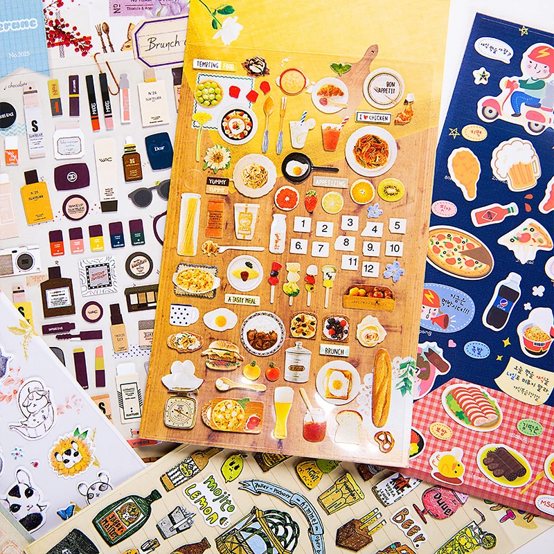 Креативные кавайные наклейки из ПВХ милые прозрачные DIY украшения фото ручная