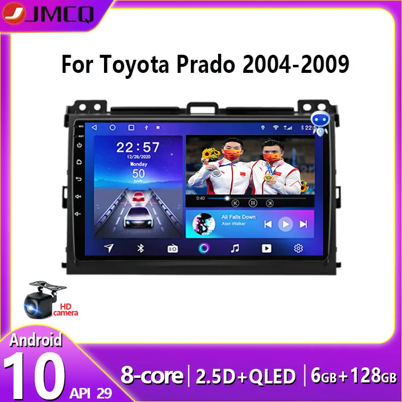 JMCQ Android 10.0 Car Radio For Toyota LAND CRUISER Prado 120 2004-2009 Multimedia Video Player 2Din GPS Navigaion DSP Head Unit