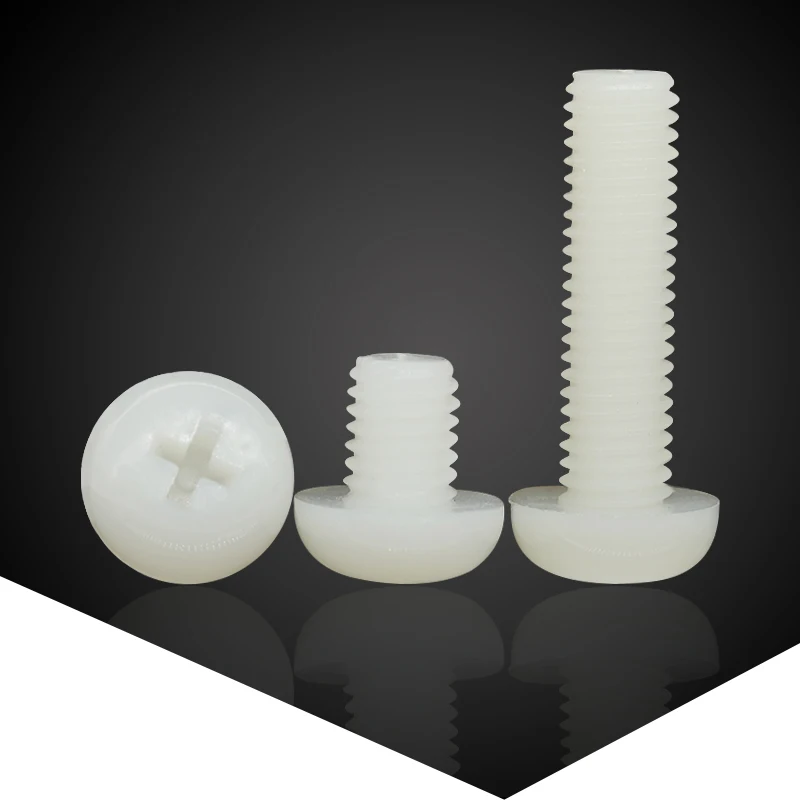 Крестовые встраиваемые нейлоновые винты с круглой головкой M2 M2.5 M3 белые