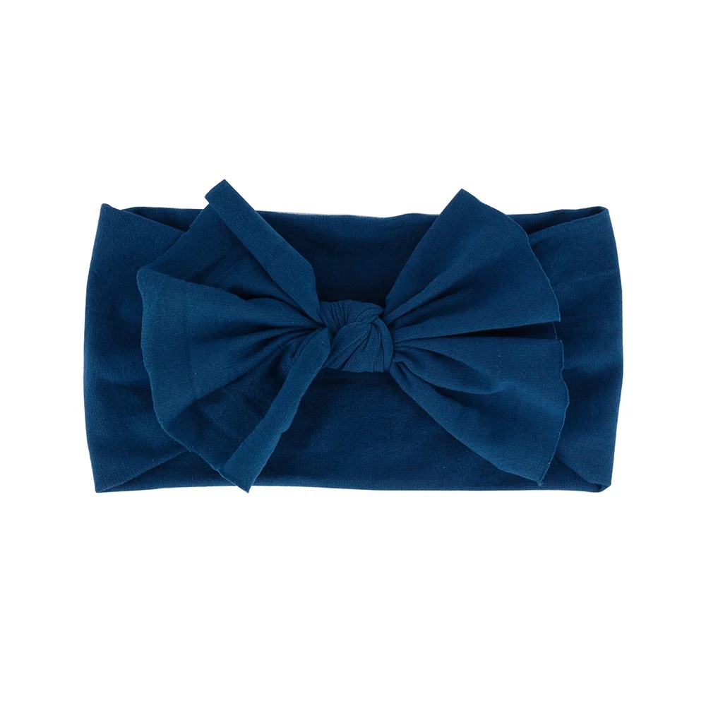 Dark Blue От 0 до 3 лет, Милая-фиолетоваяюбка из нейлона для девочки с бантом и повязка на голову для малышей детей мягкой эластичной тюрбаны для девочек повязка на голову, аксессуары для волос - Цвет: Dark Blue