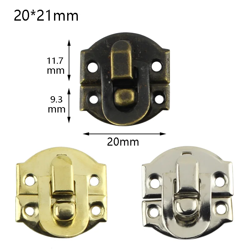 

5pcs 20x21mm Mini Jewelry Chest Gift Wine Wooden Box Case Toggle Latch Suitcase Hasp Hook Can Lock Lockable with screws