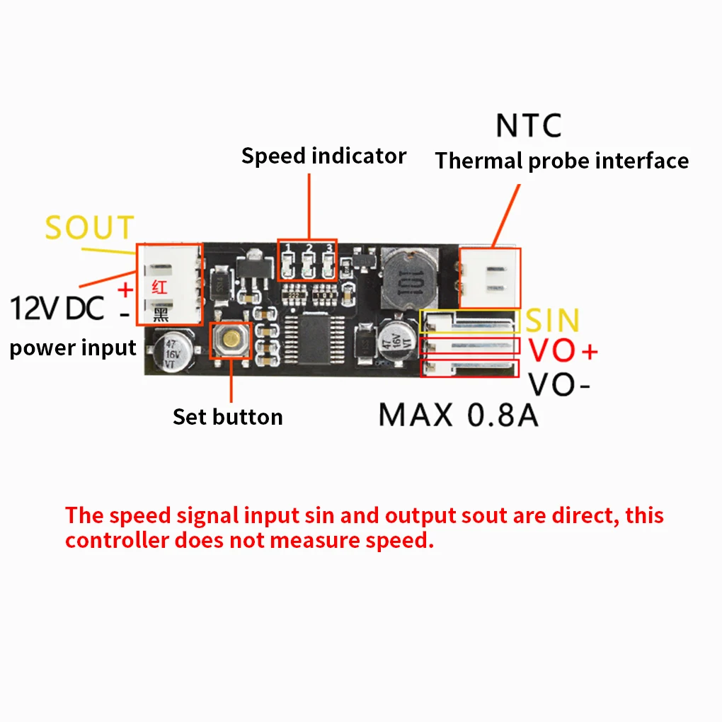 

Temperature Controller Module Single 12V DC PWM 2-3 Wire Fan Temperature Control Governor Computer Fan
