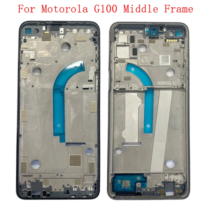Marco medio LCD, placa de bisel, carcasa de chasis para Motorola Moto G100, teléfono, Marco medio de Metal con piezas de reparación flexibles