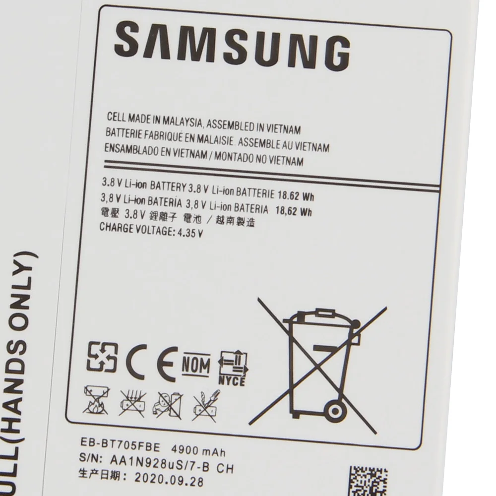 Оригинальная запасная батарея Samsung EB-BT705FBE EB-BT705FBC для Galaxy Tab S 8 4 T705 T700 Подлинная