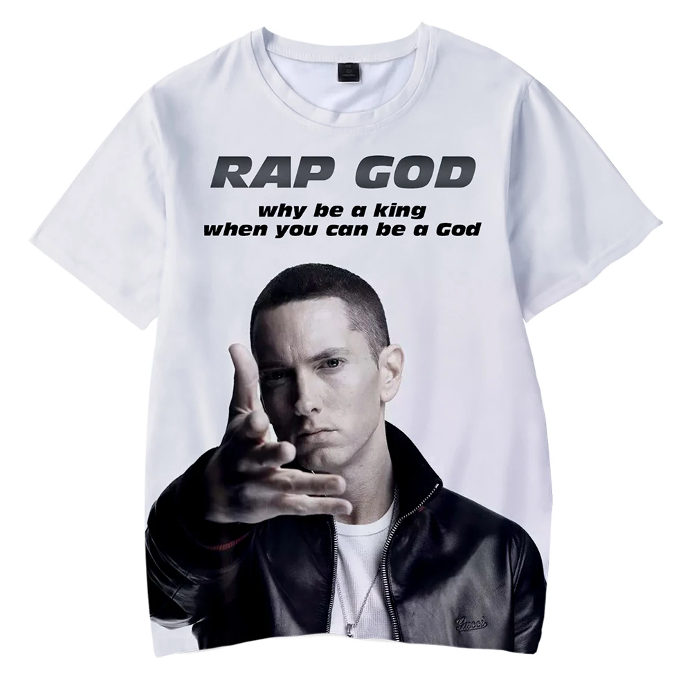 Футболка Мужская/Женская в стиле хип-хоп с надписью Rap God Eminem | Мужская одежда