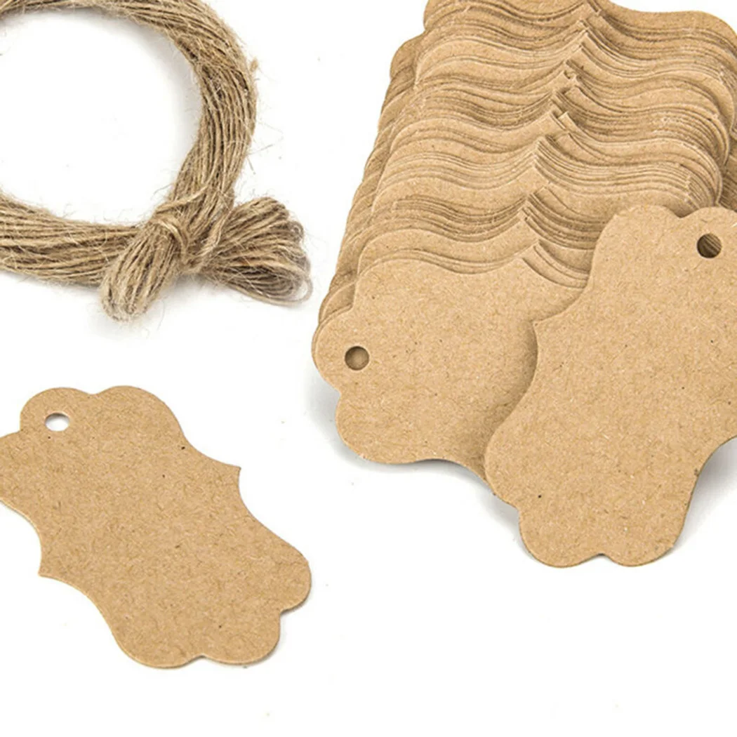 

Brown Gift Tags For DIY Cards Labels 100pcs/Set Disposable Eco-Friendly