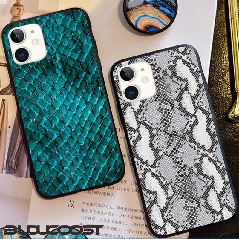Роскошный чехол для телефона с узором под змеиную кожу Iphone 11 Pro Max X XR XS MAX 7 8 Plus 6s 5s