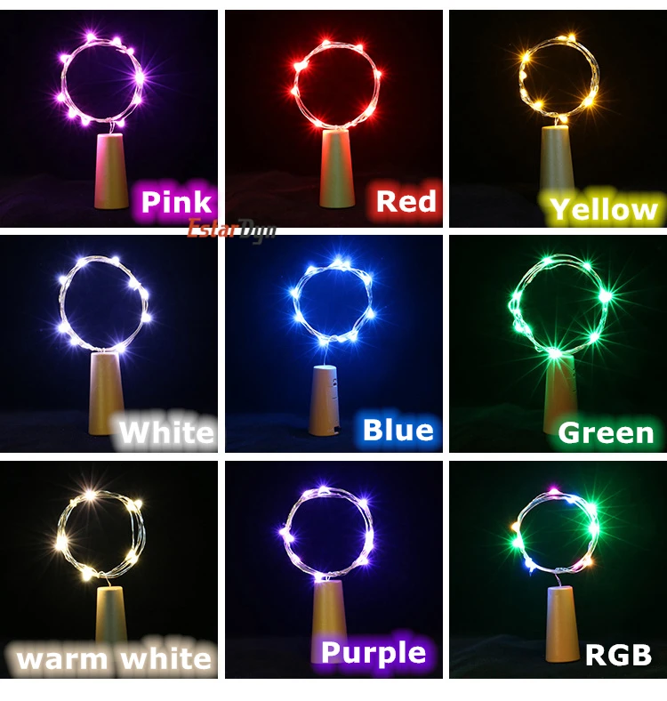 Гирлянда светодиодная винная бутылка с пробкой 20 светодиодных ламп на