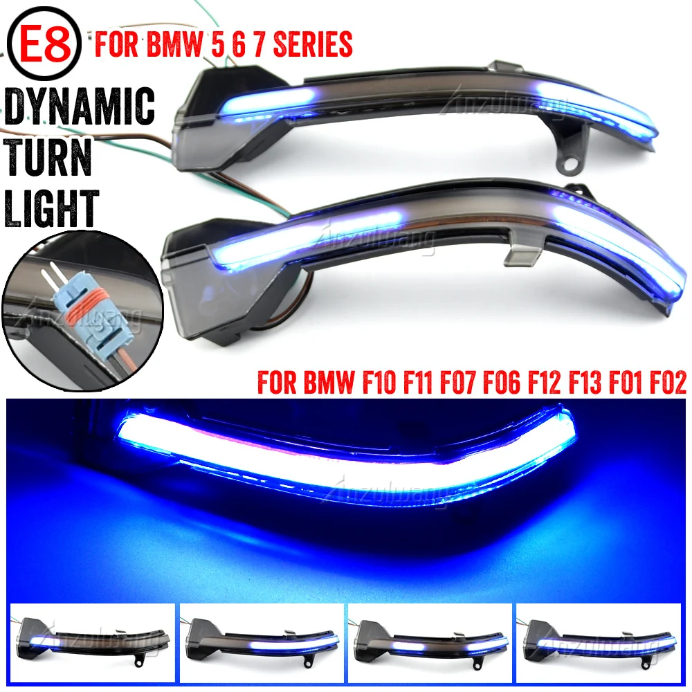 

2pcs Dynamic Turn Signal LED Rearview Mirror Indicator Blinker Repeater Light For BMW 5 6 7 Series F10 F11 F07 F06 F12 F13 F01