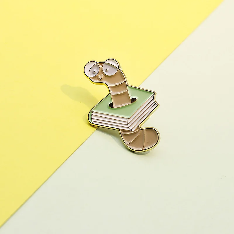 Эмалированная булавка GDHY в форме червей персонализированные броши мультяшный