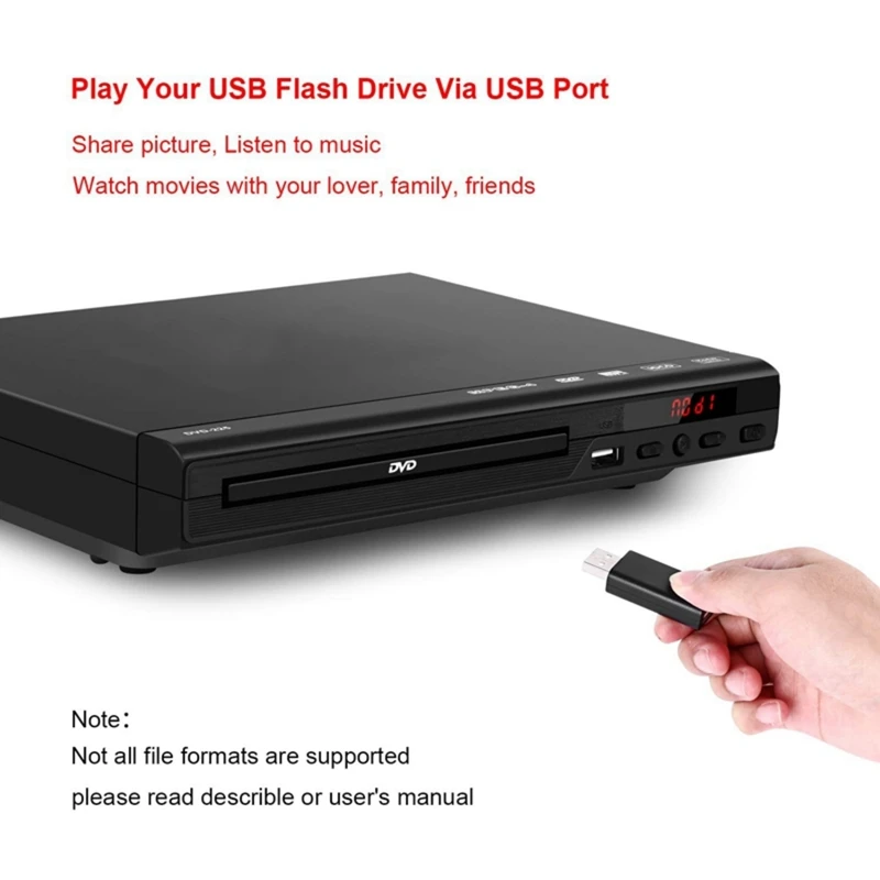 DVD плеер для ТВ все регионы Бесплатные CD Диски AV выход Встроенный PAL/ NTSC USB вход