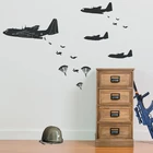 Военный вертолет, виниловые наклейки на стену, тропинки, фотообои, декор для детей, горячая Распродажа, художественный постер PW59