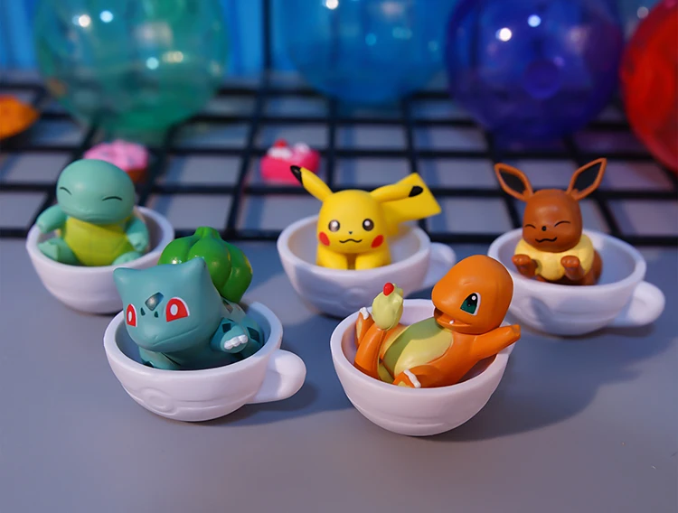 5 шт. Pocket monster Pokemon Capsule игрушки Pikachu Charmander Squirtle Bulbasaur экшн фигурки подарки для