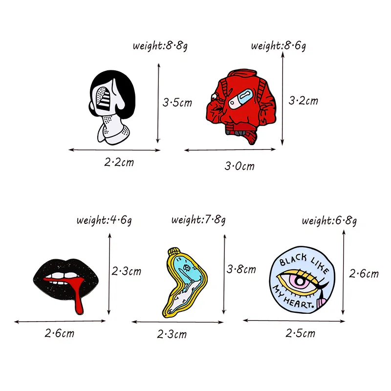 Эмалированные значки в виде таблетки глаз губ часы модная рубашка рюкзак лацкан
