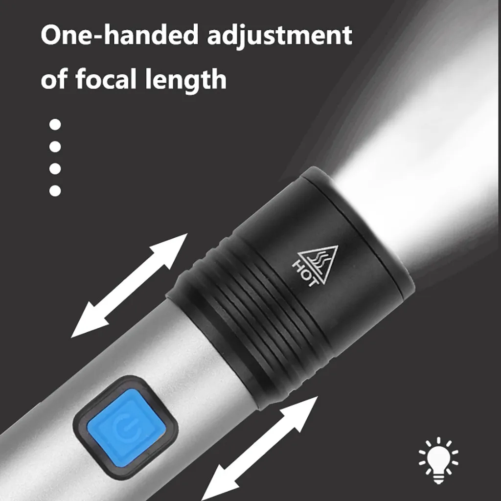Мини Zoomable T6 светодиодный перезаряжаемый фонарь яркий мигающий светильник