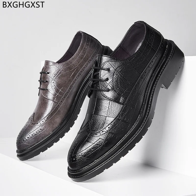 Мужская черная классическая обувь модная брога мужская | Обувь