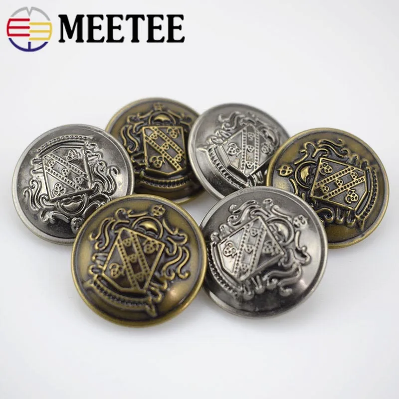 MEETEE 10 шт. античная серебряная медь металлическая кнопка ретро джинсовый пиджак пуговицы одежда декоративные пряжки аксессуары B3-13