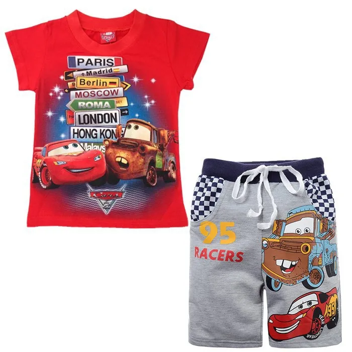 

Костюм из мультфильма «История Диснея» для мальчиков 3-8 лет, хлопковый костюм с коротким рукавом и пятиконечными брюками с принтом молнии, м...