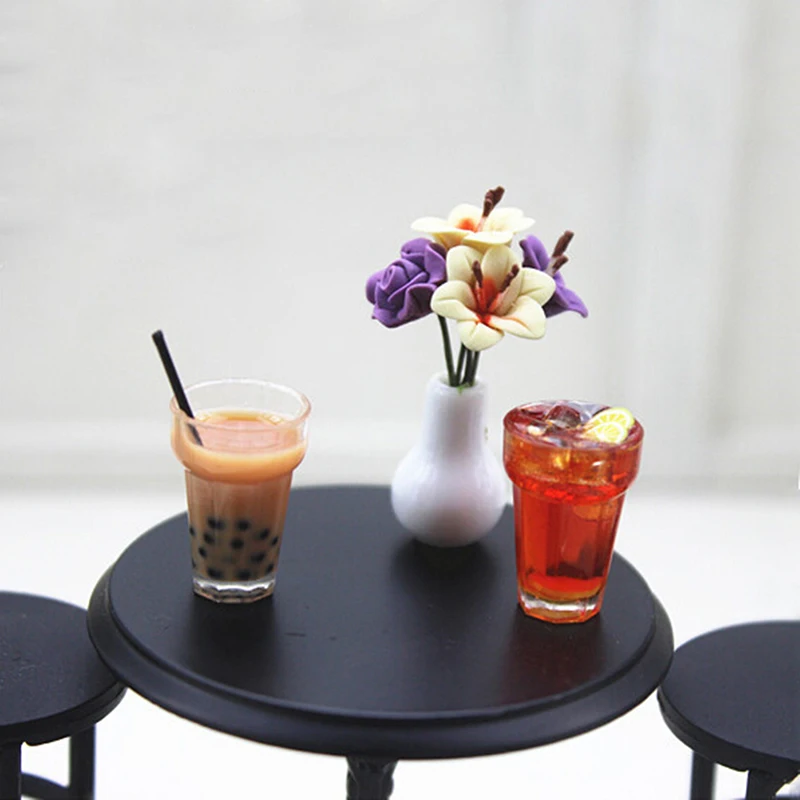 

1pc 1:12 Resin Dollhouse Mini Milk Tea Water Cup Miniature Dollhouse Accessories Cups Toy Decoration Gifts