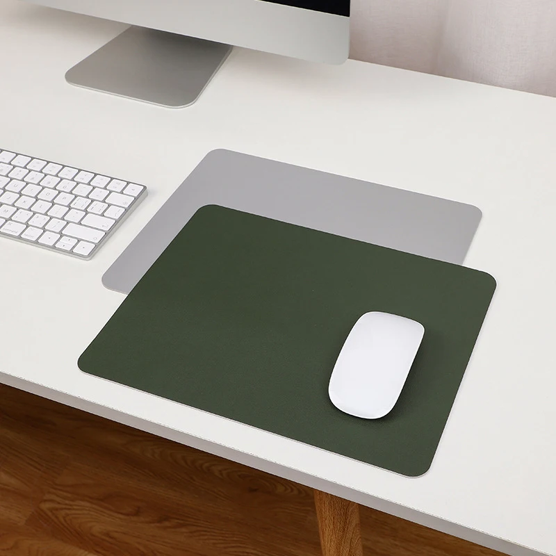 

Double sided Color Mouse Pad Anti-Slip PU Leather Square Mousepads Desk Office Gaming Mouse Pad Waterproof for Laptop Compute PC