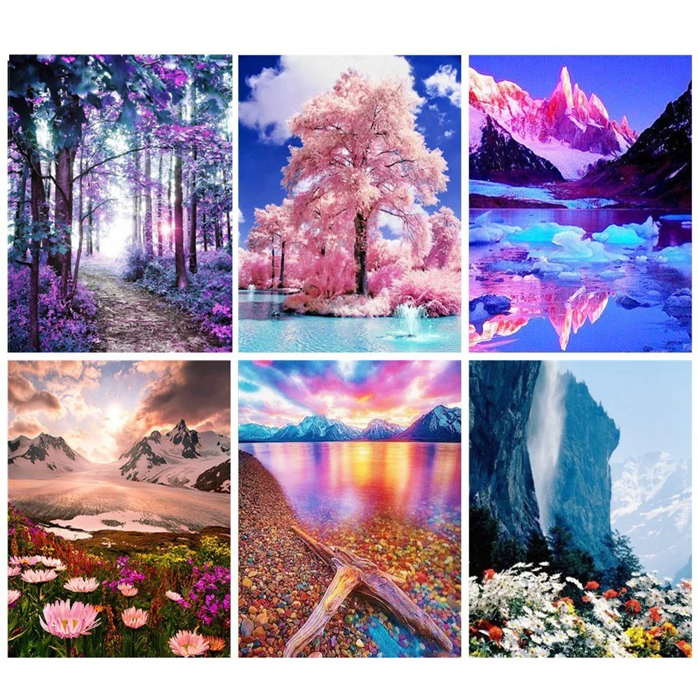 

100% Full 5D Diy Daimond Painting "Natural landscape" 3D Diamond Paintings Round Rhinestones Diamant painting Embroidery scenery