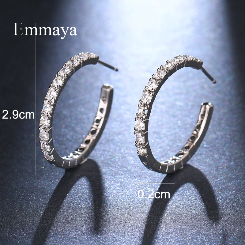 Emmaya New Popular Classical Design Circular Shape AAA CZ Earring For Women And Ladies Delicate Ornament Banquet | Украшения и