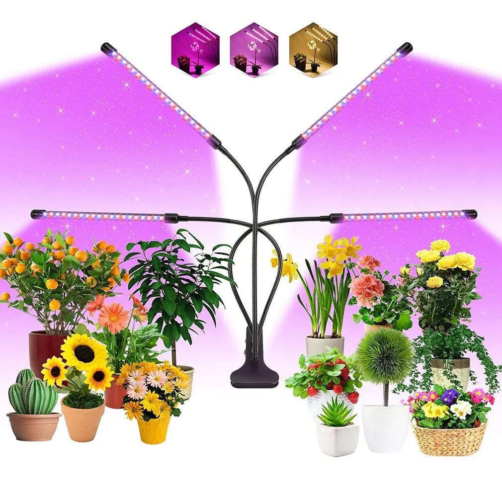 

4 Heads LED Plant Growth Light Full Spectrum Plant Light USB Clip-on Plant Growth Light For Plant Indoor Seedling Flower Growth