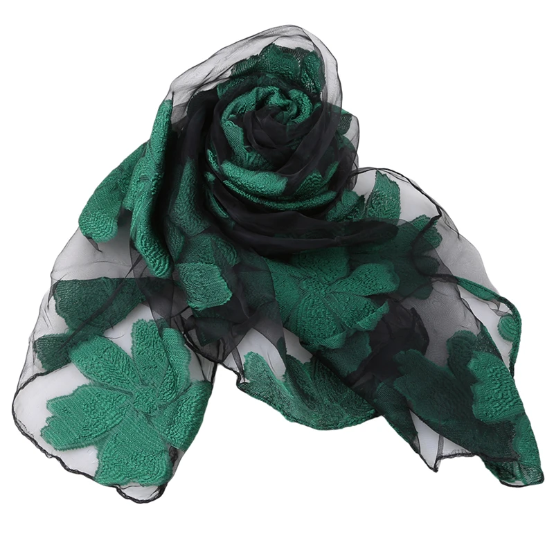 2020 новый женский шарф листья и цветочный узор длинная шаль шарфы Весна Осень