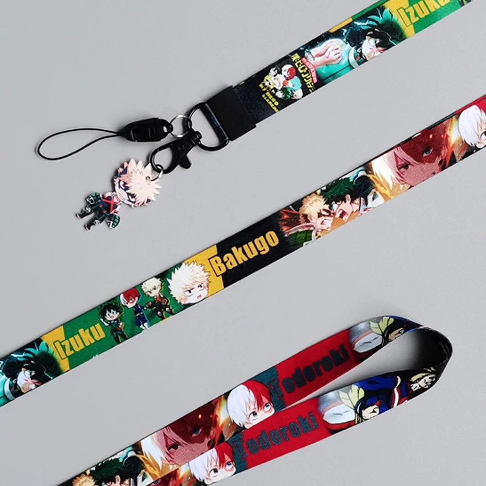 

Midoriya Izuku Bakugou Katsuki Todoroki Shoto Women keychain My Hero Academia Anime Men Phone Charm Bag Backpack Lanyard Gift