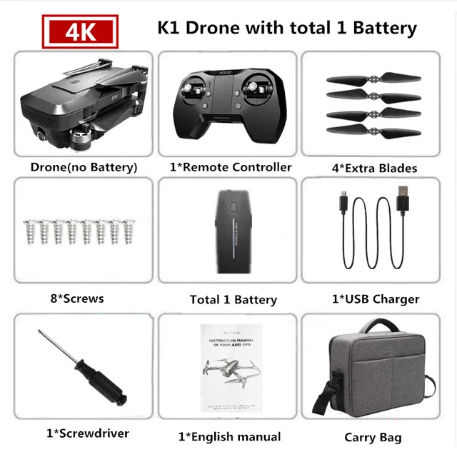 Gps Дроны с камерой HD 4K двойная камера зум 5G FPV Дрон бесщеточный мотор 30 минут время полета Квадрокоптер RC гоночный Дрон игрушка - Цвет: 4K Carry Bag 1Battey