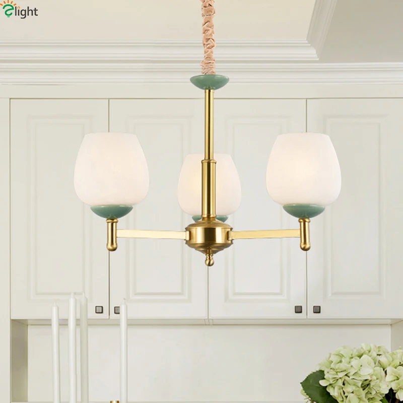 

Modern Copper Led Chandeliers Lighting Living Room Ceramic Led Pendant Chandeliers Lights Dining Room Glass Hanging Lamp Fixture