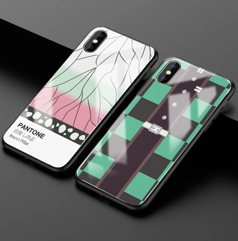 Kamado Nezuko Kimetsu no Yaiba Demon Slayer Pantone черный стеклянный чехол для телефона для iphone 6/6s 7 7Plus X, XS i11 i11pro
