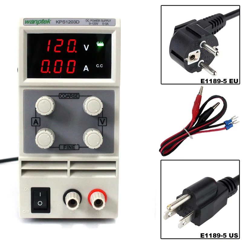 120V 3A постоянного тока Регулируемый Мощность высокой точности регулируемое питание переключатель Питание обслуживания защита Функция KPS1203D