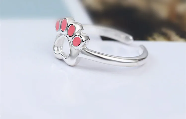 Открытые Кольца для женщин и девочек с животным принтом в виде кошачьей собачьей