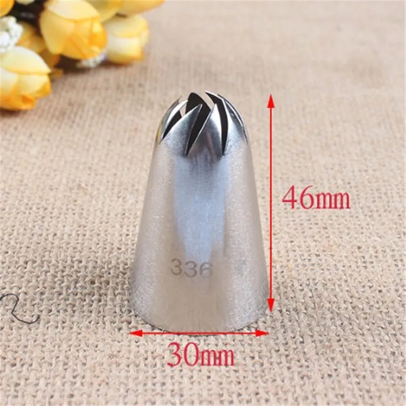 

336 Decorating Mouth Large Size High Quality 304 Stainless Steel Cake Cream Decoration Head Rotating 8 Crooked Teeth Baking Tool