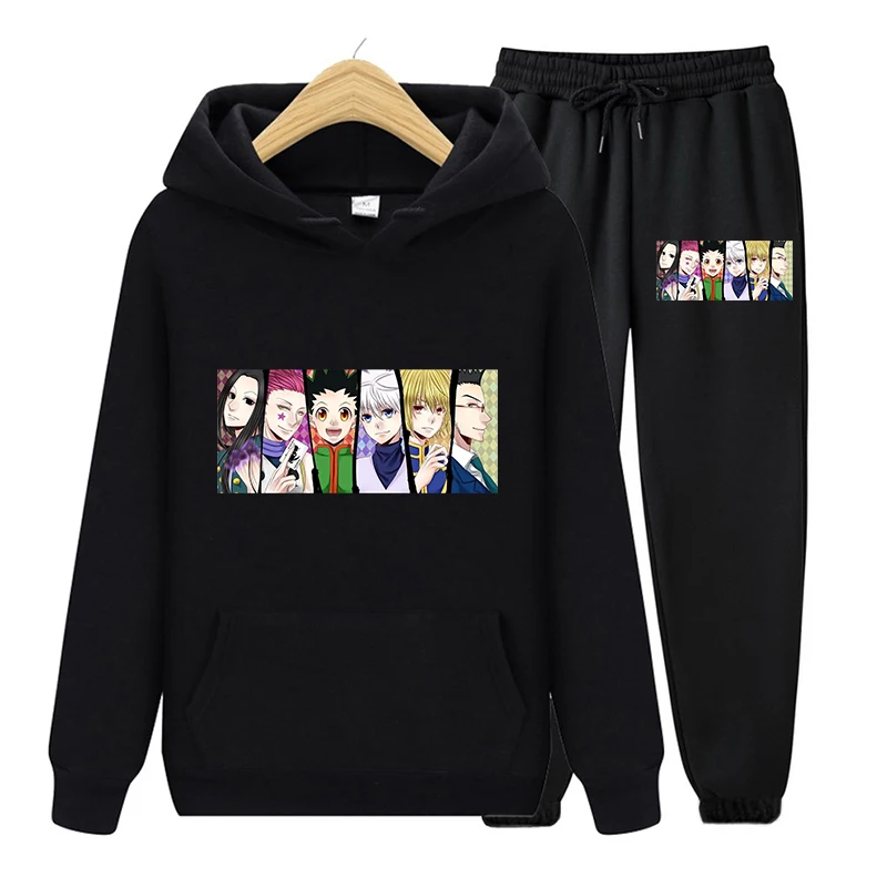 

Winter Hunter X Hunter Hoodies Long Sleeve Loose Sweatshirt And Jogging Pants Sport Suits Harajuku Casual Women Two Piece Sets