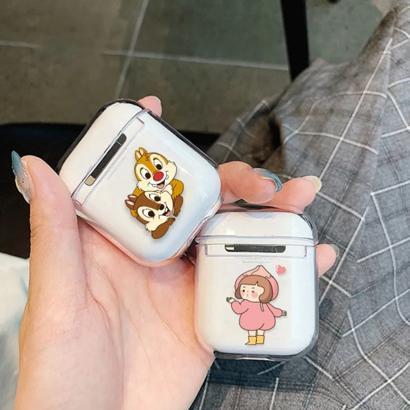 Прозрачный чехол Airpods с мультяшным рисунком беспроводной для наушников AirPods