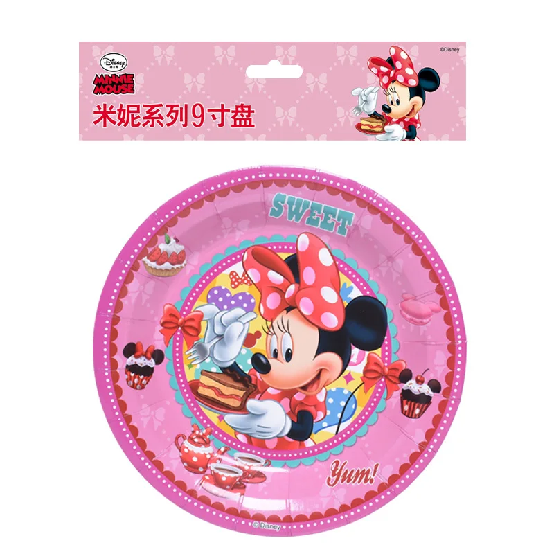 Дисней Минни Маус вечерние украшения бумажные тарелки для дня рождения Дети