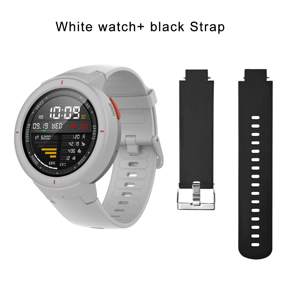 Глобальная версия Hua mi AMAZFIT Verge 3 gps умные часы IP68 AMOLED экран ответ на звонки умные часы мульти спортивные для mi 8 - Цвет: White add blackstrap