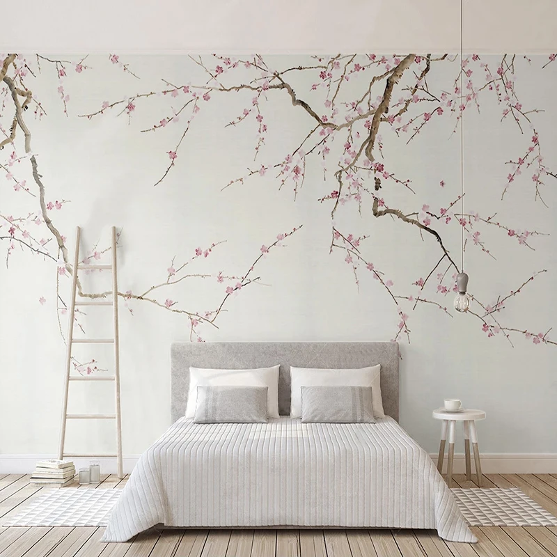 

Custom Mural Wallpaper Chinese Style Plum Blossom Flowers Wall Painting Living Room TV Study Background Home Decor Papel De Pare