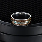 Серебряный Цвет Дерева КОА ушка декор полированная 8 мм ширина 100% из натуральной обручальное кольцо элегантность вольфрамовые карбидные кольца для мужчин