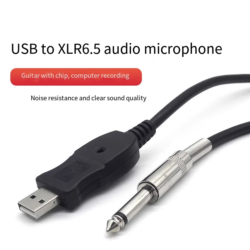 

USB to 6.5 computer USB to XLR microphone, guitar 6.5 audio cable with chip, recording function