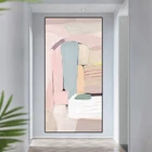Абстрактные плакаты и принты для домашнего декора, фотообои с акварелью синего и розового цветов для гостиной и спальни